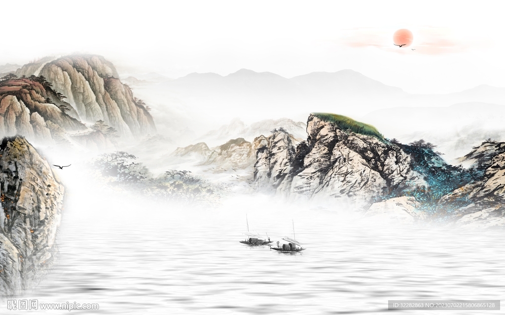 现代 高端新款山水 tif分层