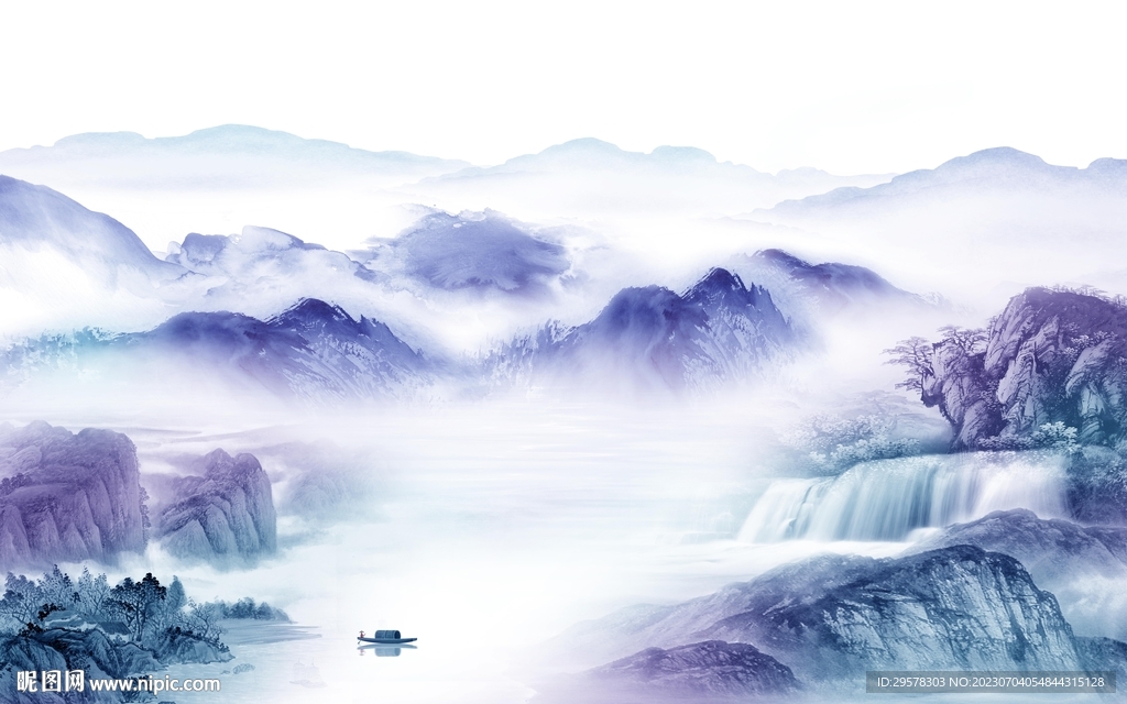 简约 现代中式山水 TIf分层