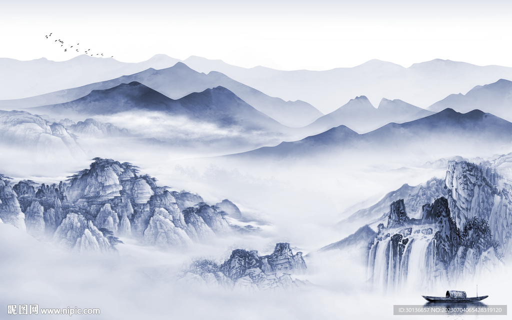 新品 新传背景山水 tiF分层