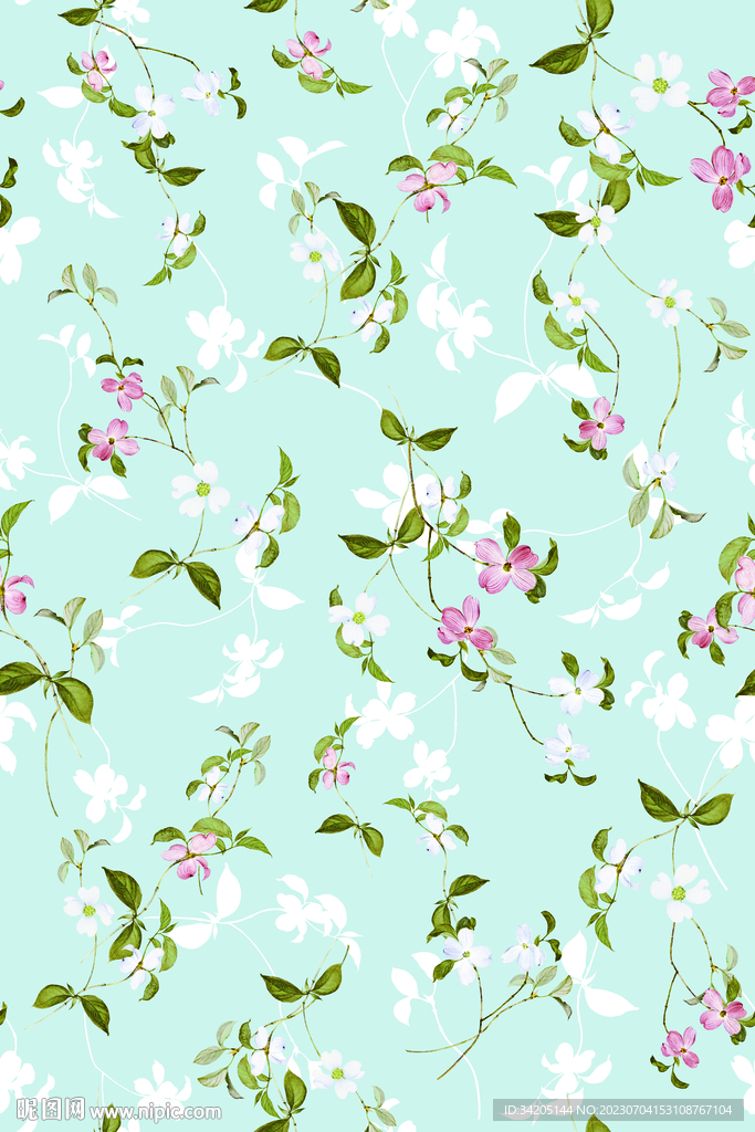 大牌手绘花 碎花