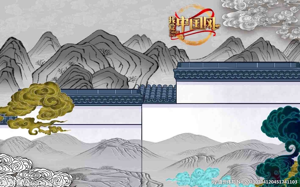 新中式背景墙  