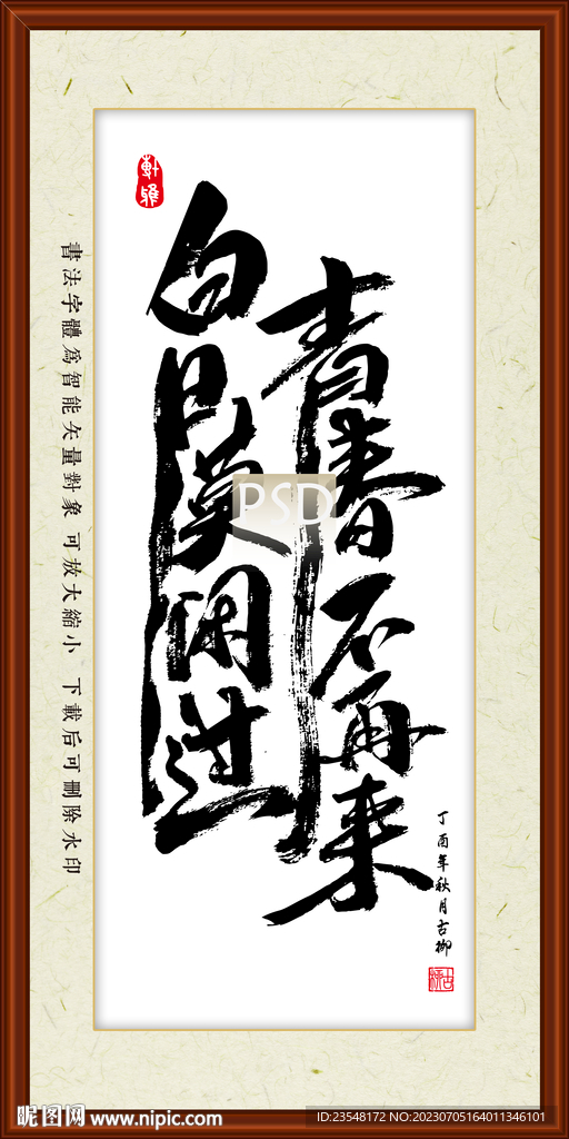 白日莫闲过 青春不再来