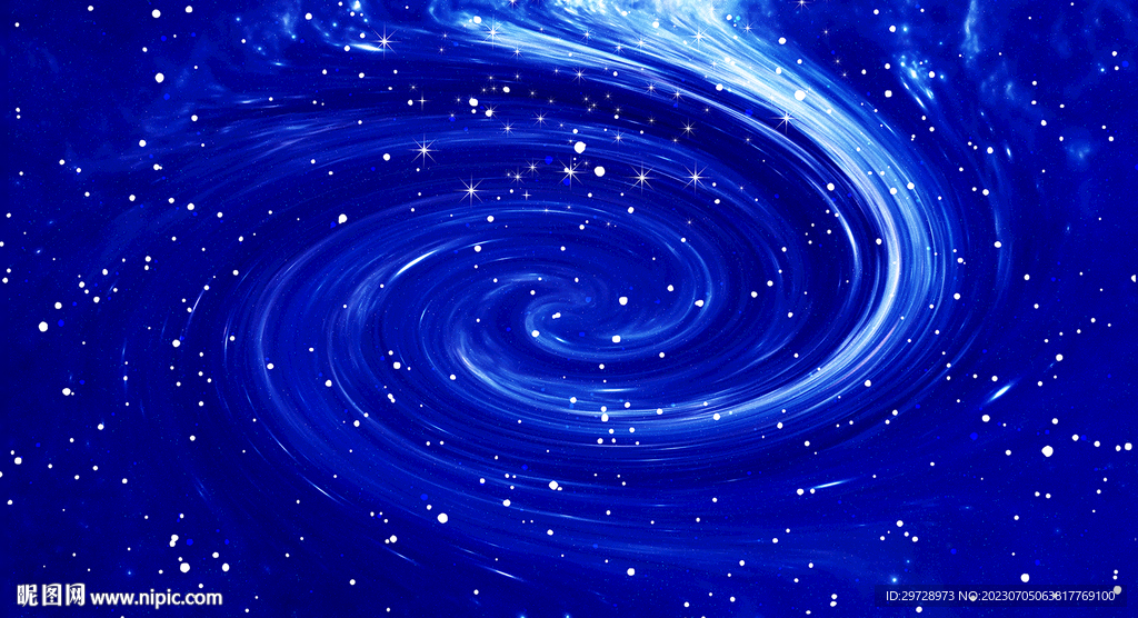 蓝色宇宙旋涡星空装饰画