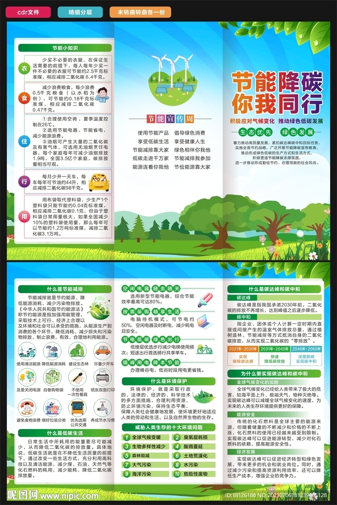 2023年全国节能宣传周三折页