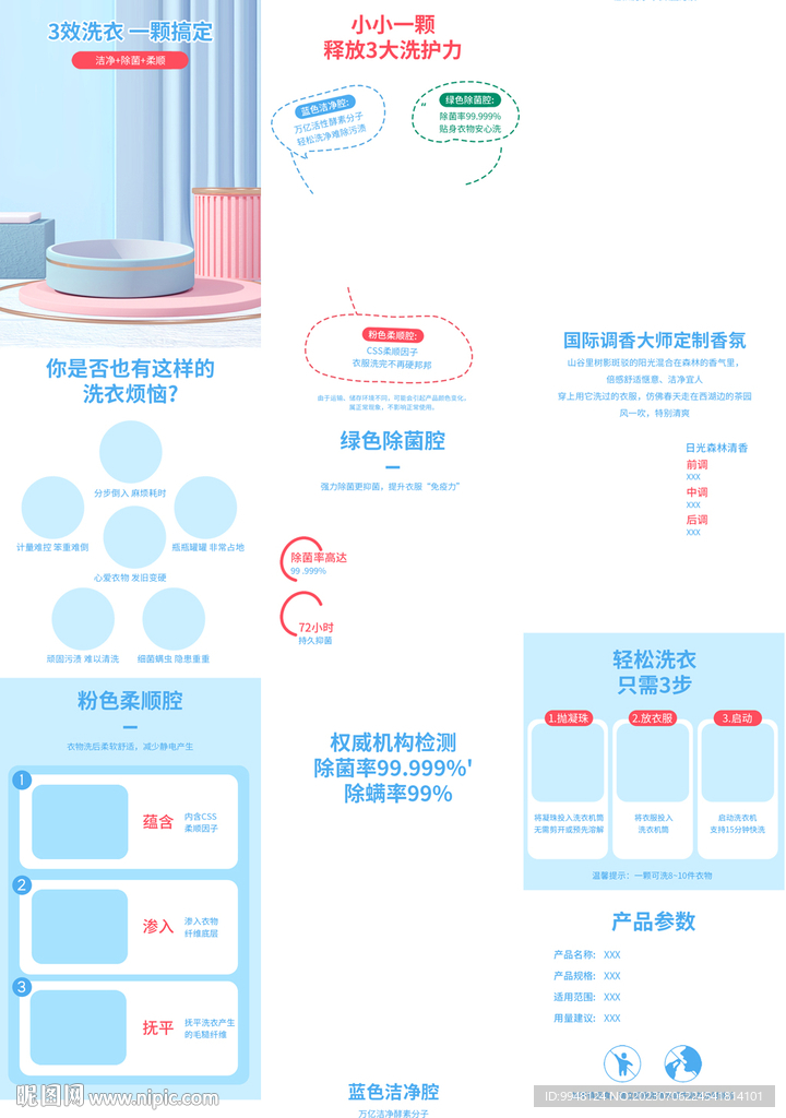 洗衣液洗衣凝珠详情页产品描述