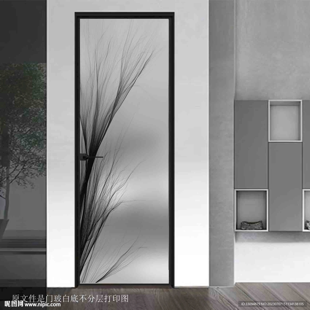 高清不分层白底黑花打印图