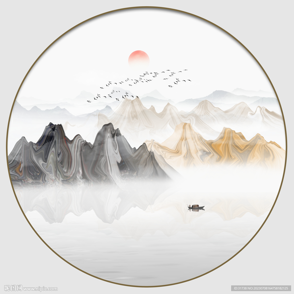 新中式现代山水装饰画