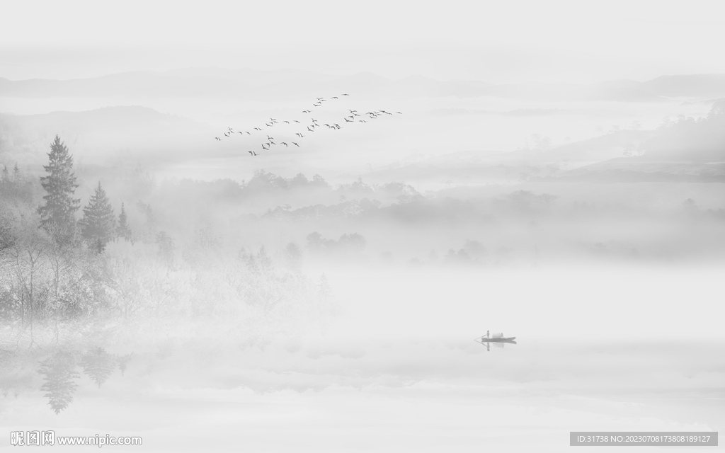 山水水墨画