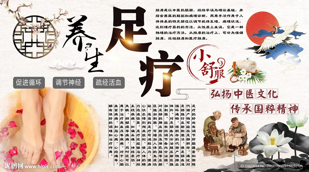 足疗养生背景墙