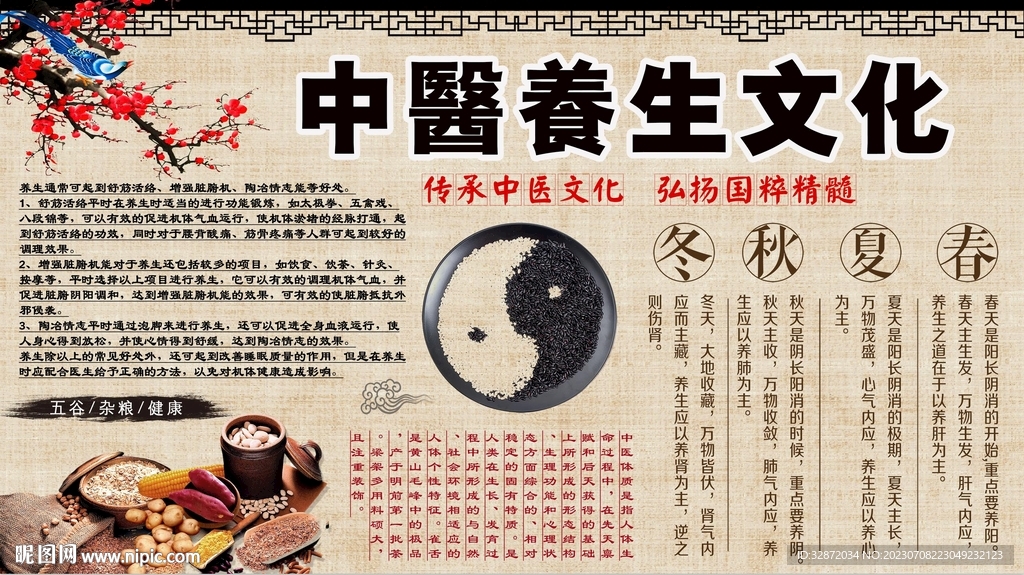 中医养生文化背景墙