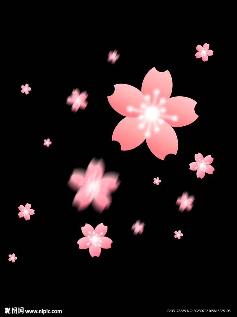 飘落樱花桃花装饰花瓣漂浮元素
