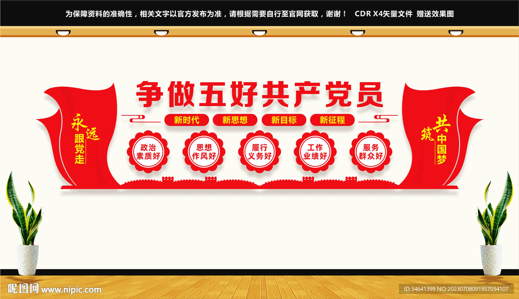 五好党员文化墙