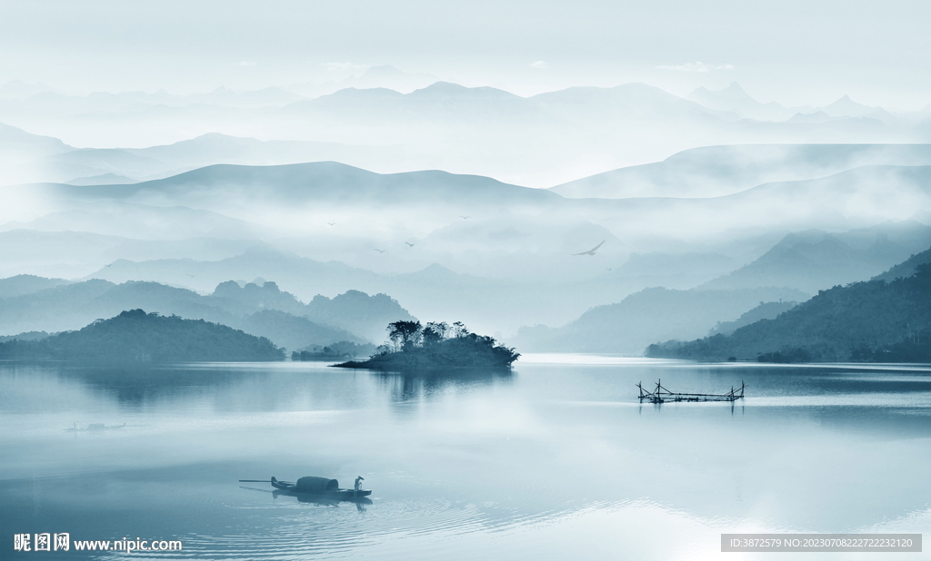 新中式抽象水墨山水风景画
