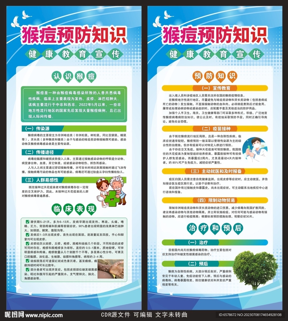 猴痘预防知识X展架