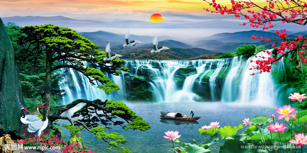 旭日东升流水生财