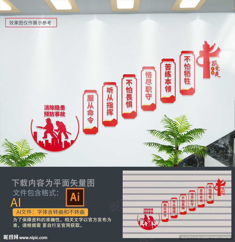 消防局楼梯间文化墙