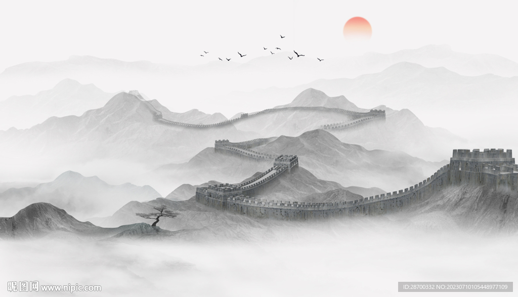 长城山水画