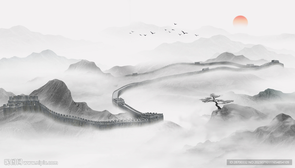 长城山水画