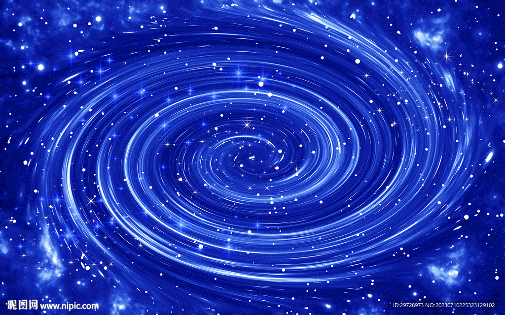 高清蓝色星空星轨