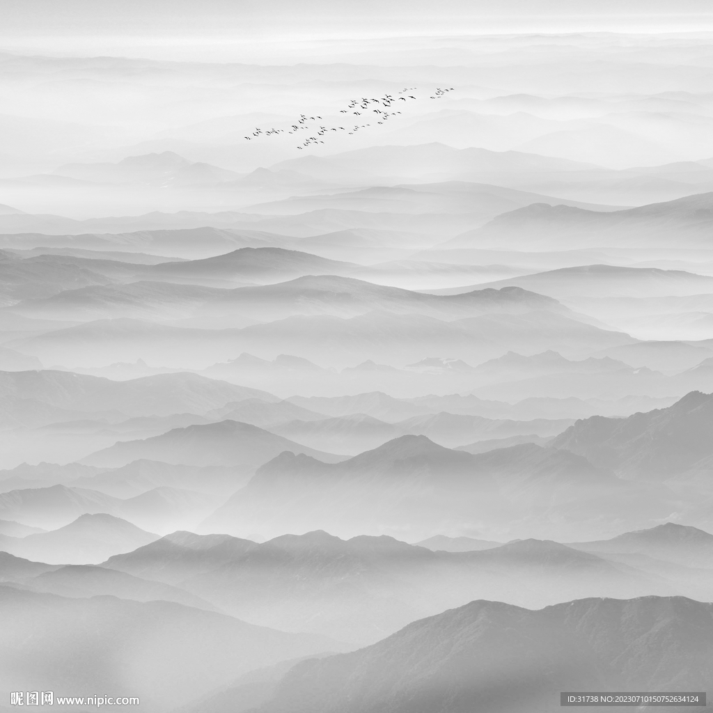 新中式水墨山水画