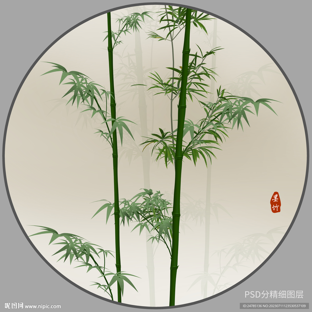 竹子玄关画