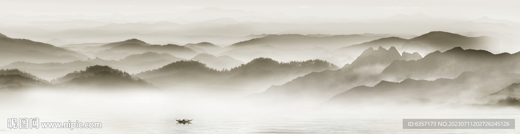 新中式水墨山水背景