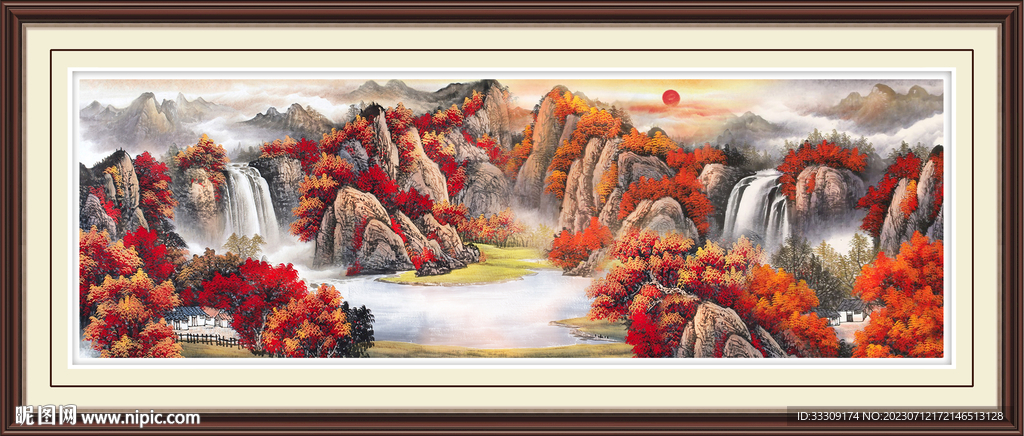国画泰山日出