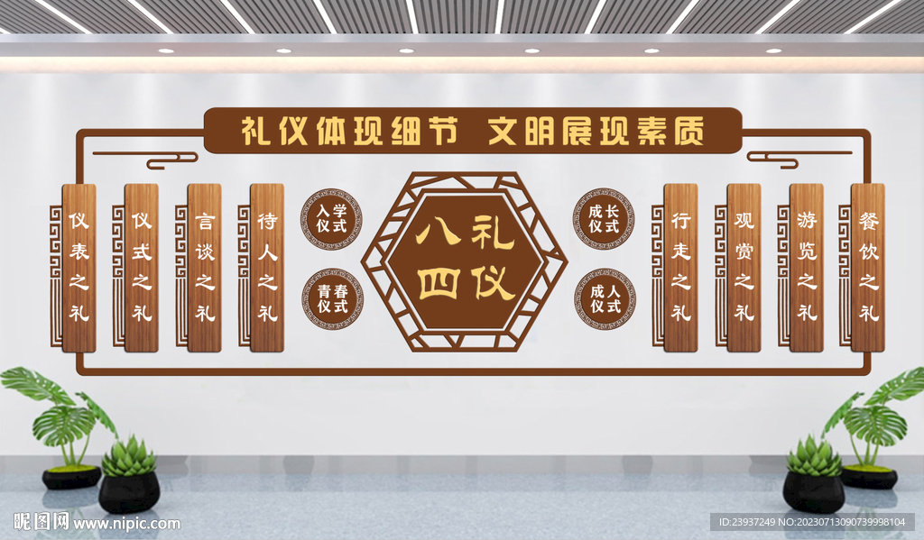 校园文明礼仪教育文化墙.