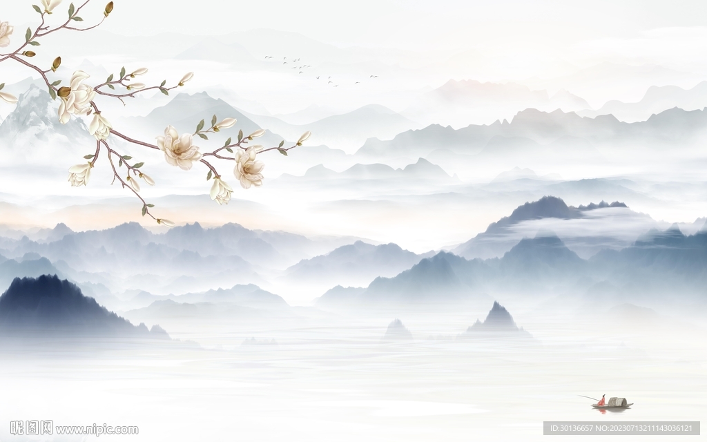 最新 高清背景山水 tiF分层