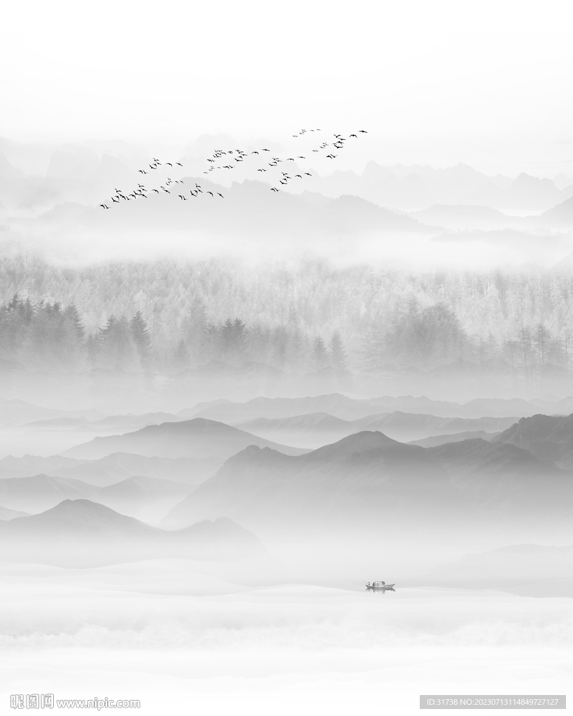 山水水墨画
