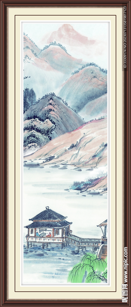 紫气东来山水画