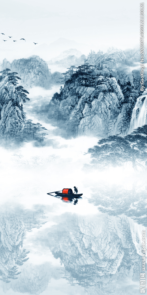 人气 山水高档玄关 tiF分层