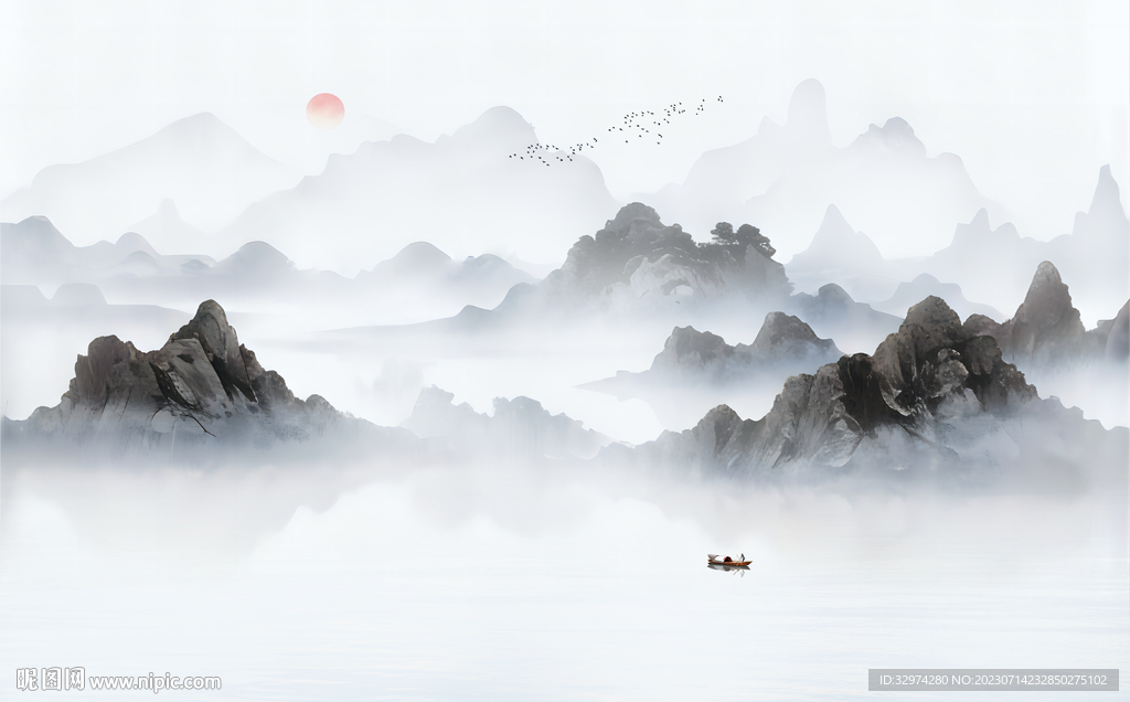 山水水墨画