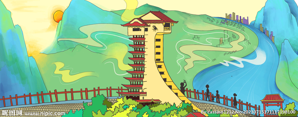 凤凰楼插画