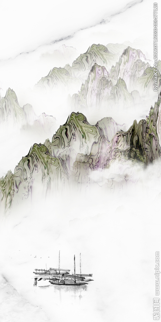 意境 中式图玄关画 Tif分层