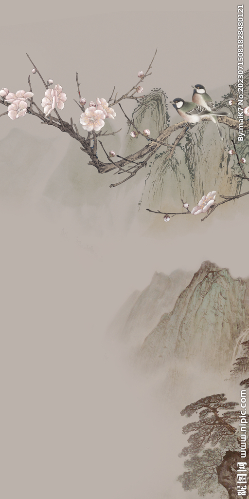 高档 中式图玄关画 Tif分层