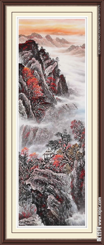 国画泰山日出五岳独尊