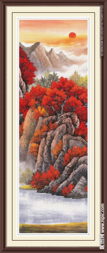竖幅泰山日出