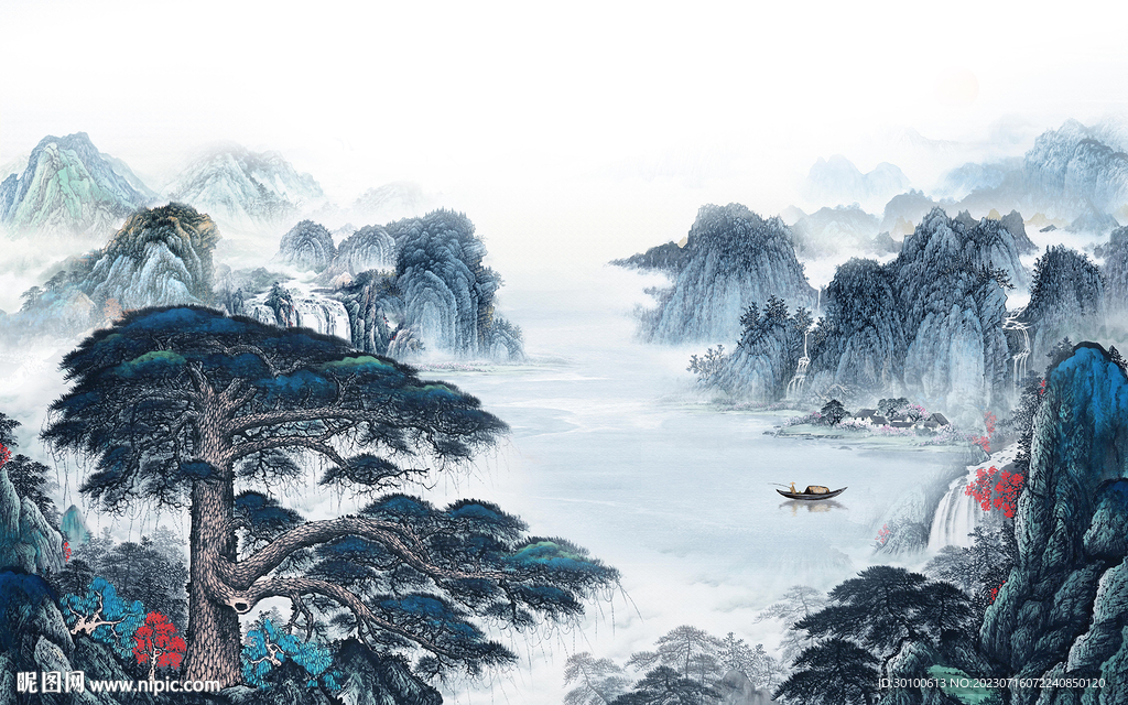 现代 人气最新山水 tif分层