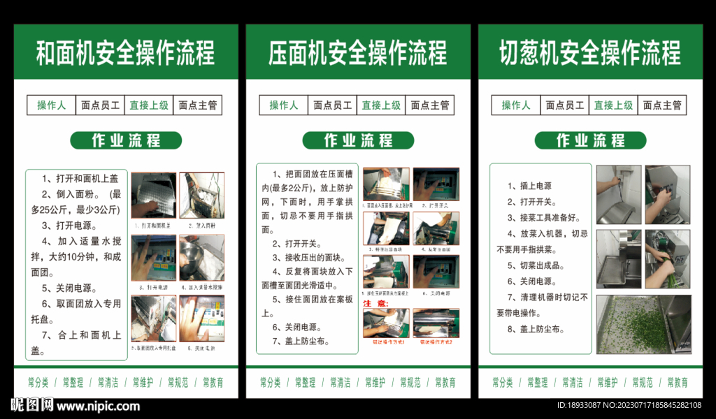 和面机压面机切葱机安全操作流程