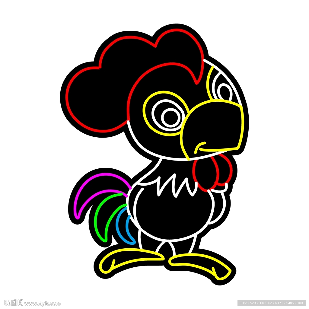 十二生肖动物霓虹灯鸡