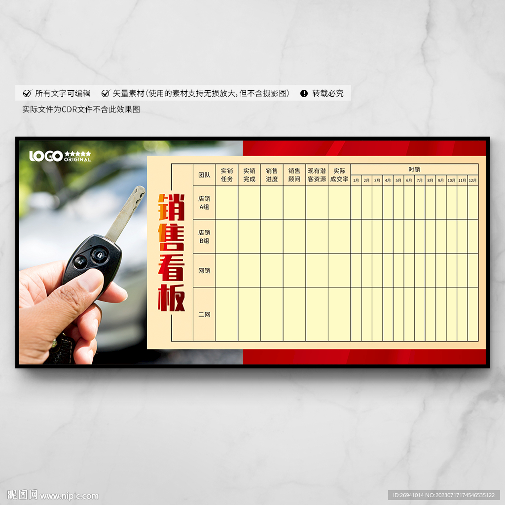 汽车4S店销售看板