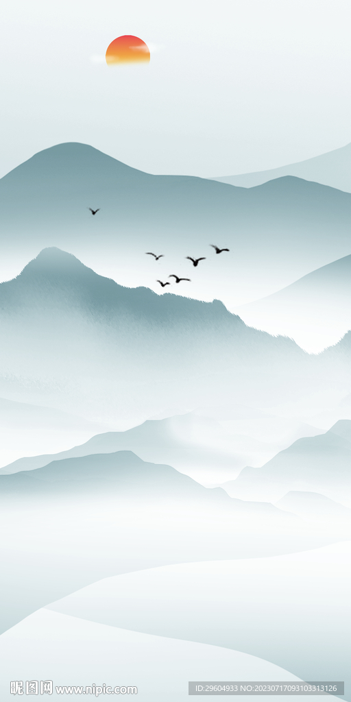 蓝色 中式高端玄关 Tif分层