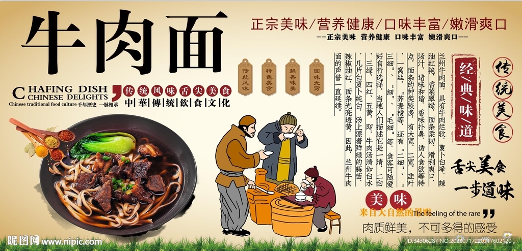 牛肉面背景墙