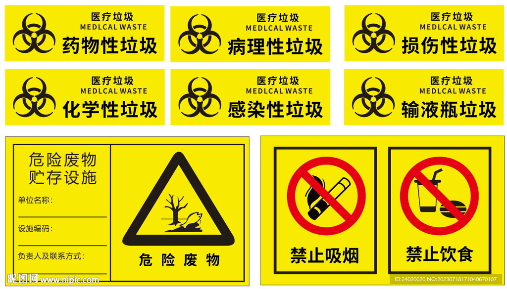 新款医疗废物医疗垃圾医废标识