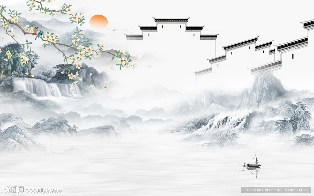 最新 高端中式山水 TIf分层