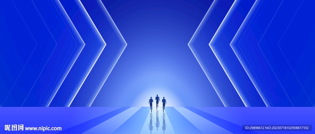 蓝色科技白色光线速度闪亮背景