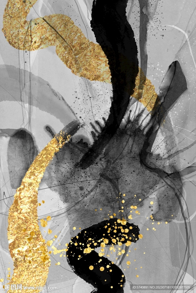 豪华黑白灰装饰画