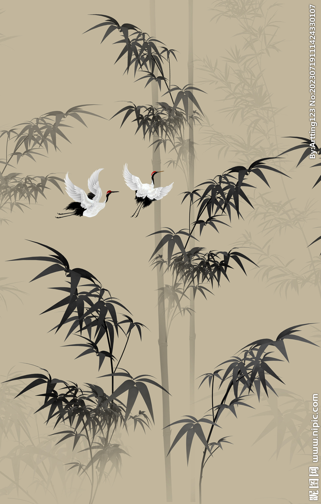 新中式墨竹背景