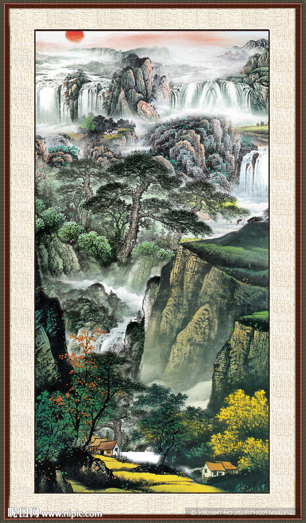 竖幅山水画 